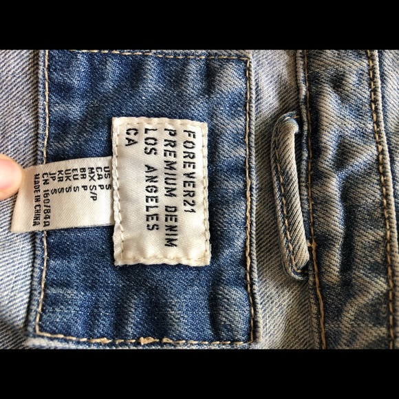 Jean jacket cropped Forever 21 Small washed Cotton - Picture 4 of 4